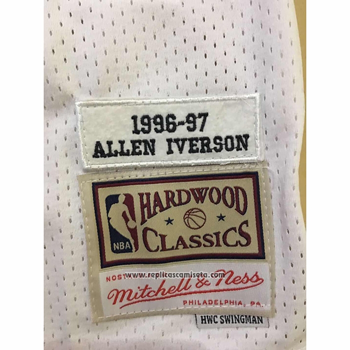 Camiseta Philadelphia 76ers Allen Iverson #3 Mitchell & Ness 1996-97 Blanco